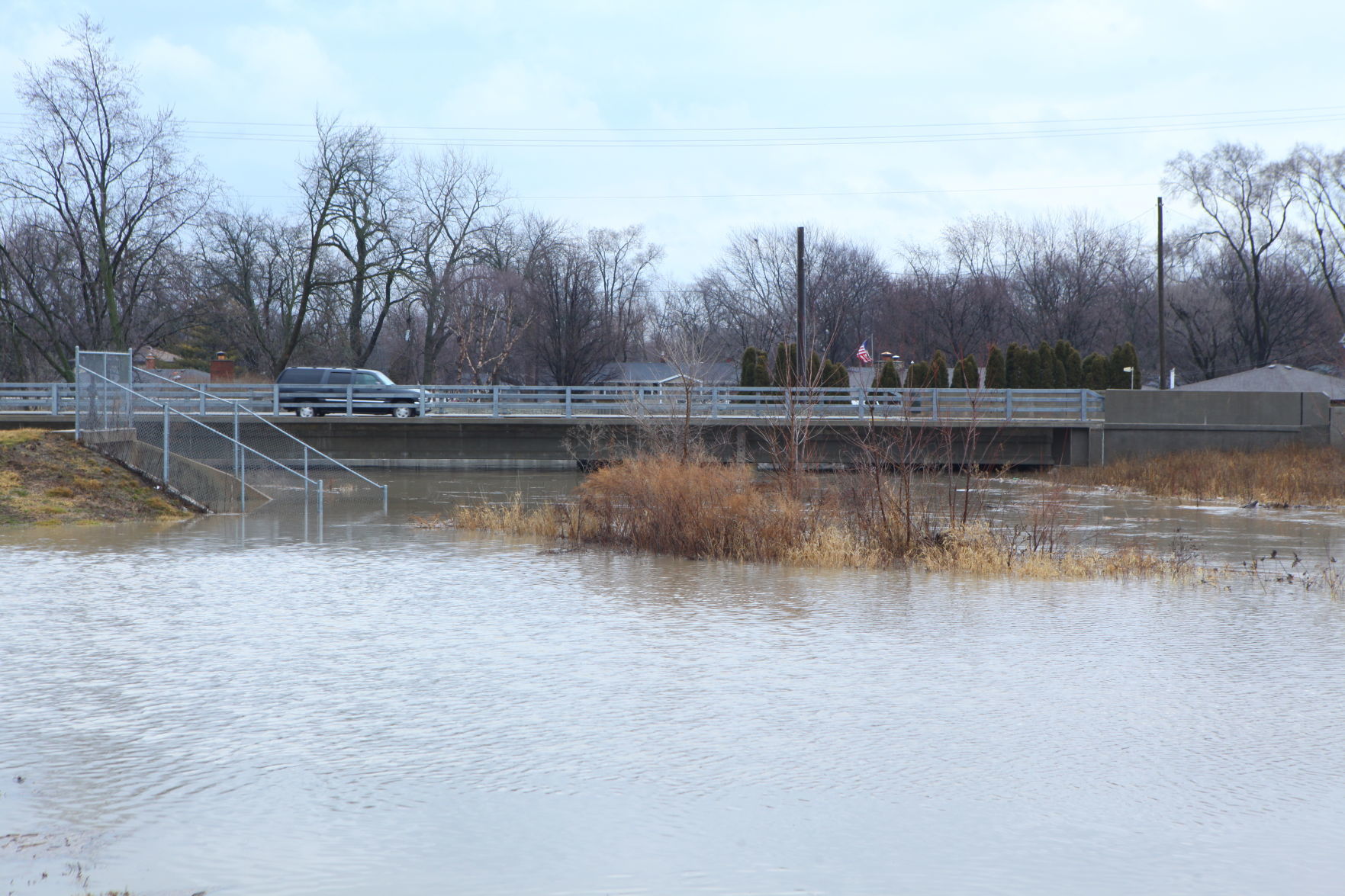 Little Calumet River with rising water levels
